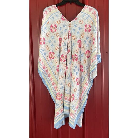 J McLaughlin Dress Poncho Linen Viscose V-Neck Cover Up Womens M/L - Picture 2 of 7